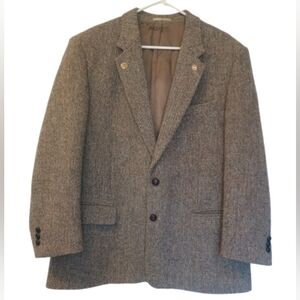 Harris Tweed Hand Woven 100% Pure New Wool Mens Blazer Size: 42 Long